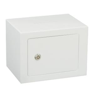 Safe Box Small Safe Money Cash Safe Keys Gun Safe 6.7"D x 9.05"W x 6.7"H 0.24 CuFt Mini Security Lock Safe Boxes for Coin Home Office Hotel Rooms Business Jewelry Gun (White)