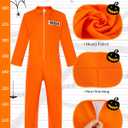 Halloween Costumes for men Prisoner Costume Men  Orange Prisoner Jumpsuit, Scary Headband, Handcuffs (M)