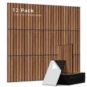 AUTORIFIC 12 Pack PVC Wood Grain Acoustic Panels, 11.8 x 15.7 x 0.35 Inch Sound Absorbing Wall Panels, 100% Polyester Fiber Self-Adhesive Soundproofing Panels for Home, Office, Studio, Theater,Cherry