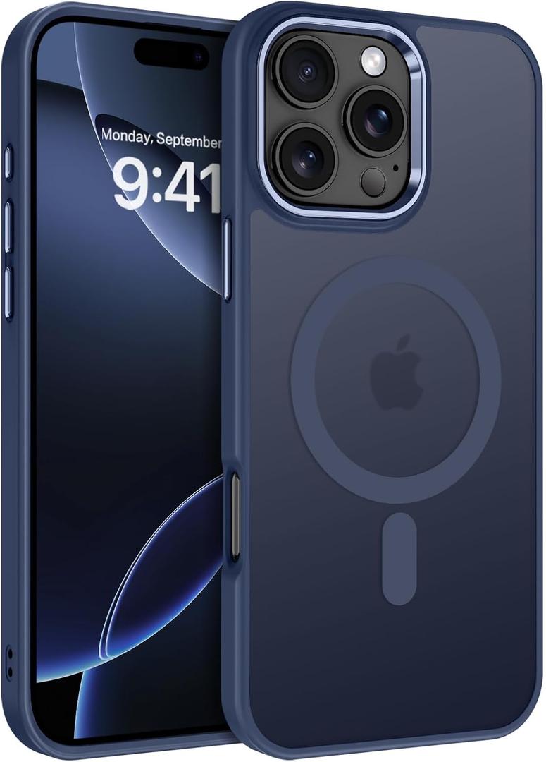BENTOBEN for iPhone 16 Pro Case [Compatible with Magsafe] Magnetic Matte Phone Case iPhone 16 Pro Translucent Slim Thin Shockproof Women Men Protective Cover Cases for iPhone 16 Pro 6.3", Navy Blue