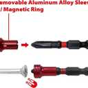 BIG RED BHT-5MTIB01R-4 Torin Hex Shank Screwdriver Bits, Magnetic Torsion Impact Bit Set, 5-Piece