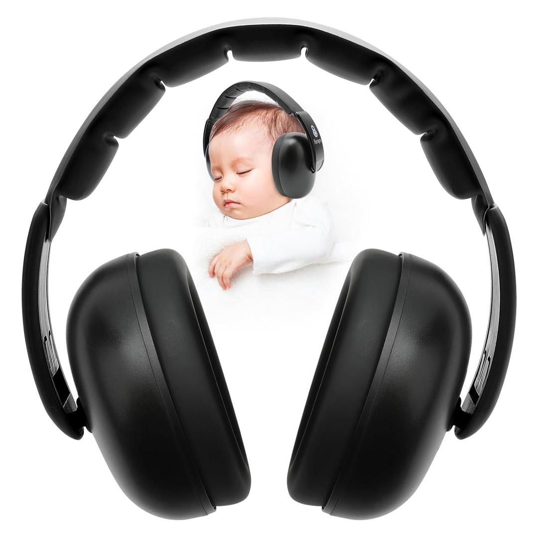 Baby Headphones for Noise - [Upgraded Baby-Friendly Version] Baby Ear Muffs Noise Protection - Baby Noise Cancelling Headphones - Baby Ear Protection for 3 Months to 2 Years, normal, Black