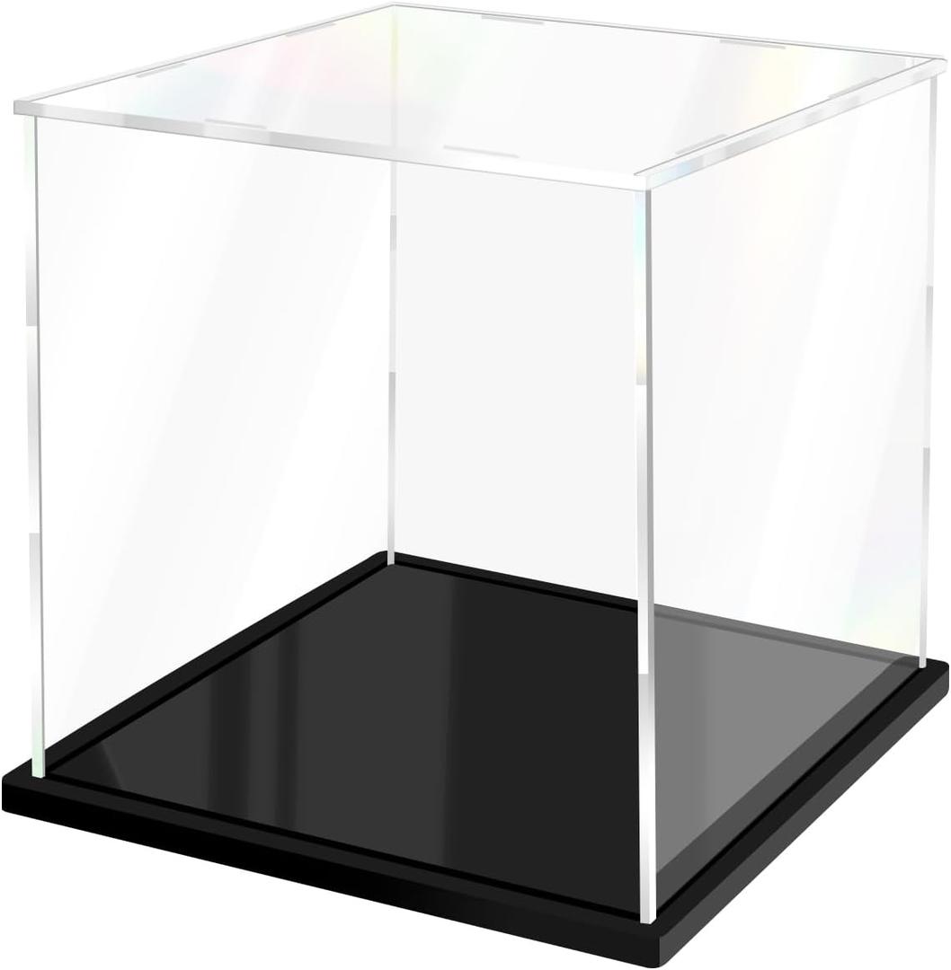 Acrylic Display Case for Collectibles Assemble Clear Acrylic Boxes for Display Thickened Glass Case for Lego Figures Doll Hobby (11x11x11 inch; 28x28x28 cm)