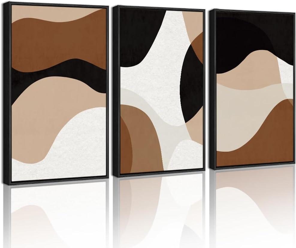 Drsoum Black Abstract Framed Wall Art Decor Minimalist Geometry Prints Shapes Illustrations Modern Art Decorative Ready to Hang - 11x14in Black Framed