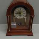 DODEKA Wooden Mantel Clock TCW001DB Rotating Pendulum and Crystals Desktop Musical Hourly Chime Luxury Style for Bedroom, Home, Kitchen