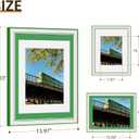 12x16 Green Picture Frame with Dual Mat, 12x16 Frame Matted to 8.5x11/11x14