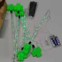 YUNVI 6 Pack St. Patrick's Pathway Light,8 Modes Green Shamrocks Stake Lights with Timer,LEDs Shamrock String Lights St. Patrick's Day Decoration Light for Backyard Lawn Garden Party