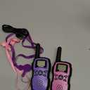 Wishouse Walkie Talkies for Kids Rechargeable with USB Charger 6000mAh Battery,Outdoor Camping Games with Flashlight Lanyard,Toys for Girls,Halloween Xmas Birthday Gift for Children 2 Pack Pink Purple