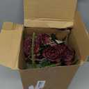 8 Bundles Artificial Peonies Flowers Boho Faux Flowers Arrangements Artificial Centerpiece Spring Bouquet Floral Wedding Decoration for Vase(Burgundy)