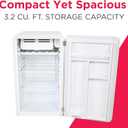 Frigidaire Retro Compact Refrigerator with Chiller, 3.2 cu ft Countertop Fridge, Built-In Bottle Opener, Rounded Corners, Premium, for Office, Bedroom, Dorm Room, Cabin, 18.5D x 20W x 31.5H (White)