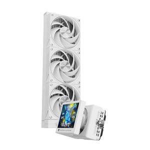 Thermalright Stream Vision 360 White-360mm AIO CPU Liquid Cooler,3.5Square LCD Display for Images,Magnetic Suction High-Performance Pump for 640x480 Resolution with Embedded Fan,for AM5/lga1851/1700