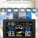 Weather Station Wireless Indoor Outdoor Thermometer, 7.5" VA Display with Remote Sensor, Home Weather Station with Weather Forecast, Temperature, Humidity, Atomic Clock, Black