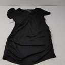 OWIN Women's Sexy V Neck Ruffle Sleeve Faux Wrap Ruched Bodycon Mini Party Cocktail Dress XL