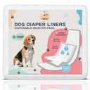OOMICAT Dog Diapers Liners, 150 Ct, Super Absorbent Booster Pads for Male Dog Wraps and Female Dog Diapers, Lnnovative Hook-and-Loop Tape Design, Super-fit & No Shifting, Small Dog Diaper Pads