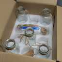 5 Pack Glass Flower Vases with Rope,Brajttt Vintage Bud Vases in Bulk,Mason Jars for Centerpieces,Flower Vase for Centerpieces and Tag for Weddings,Home Decor & DIY Projects (some were broken, glass hazard in box)