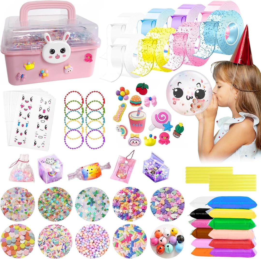 8 Rolls Nano Tape Bubble Kit for Kids with Box,Nano Tape Squishy Maker Kit,Nano Bubble Tape Kit,Nano Tape Bubbles DIY Craft Kit for Girls,Kids