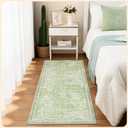 Istana Hallway Runner Rug 2x6 - Light Green Kitchen Rugs Non Slip Washable -Silk's Soft Touch Carpet Runner - Stylish Rug Runner for Home