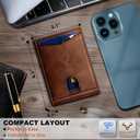BULLIANT Men Wallet, Slim Leather Wallet Front Pocket Card Holder Gift For Men 11 Slots RFID Blocking