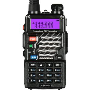 BAOFENG UV-5R+ Plus Two Way Radio, Long Range for Adults Rechargeable with Earpiece, Walkie Talkie for Outdoors, 144-148 420-450MHz, Qualette Series, Black