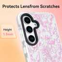 ChiCsFleur for Samsung Galaxy S23 Case, TPU Phone case with Camera Protection for Women Girls Teens - Pink Chinoiserie Decor Elegant Artistic Minimalist Floral Blossom Gift Sorority Aesthetic Unique (Bluselle)