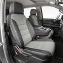 EKR Silverado Seat Covers Custom Fit for (Crew Cab) 2019-2026 Chevrolet Silverado 1500/1500 Limited/HD 2500/3500, Rear Row W/No Armrest,Faux Leather(Black/Gray)