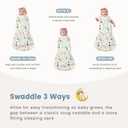 ZIGJOY Sleep Sack Swaddle 1.0 Tog Baby Wearable Blanket 100% Cotton Baby Swaddle Blanket for Newborns 6-12 Months Green&Tropical Rainforest