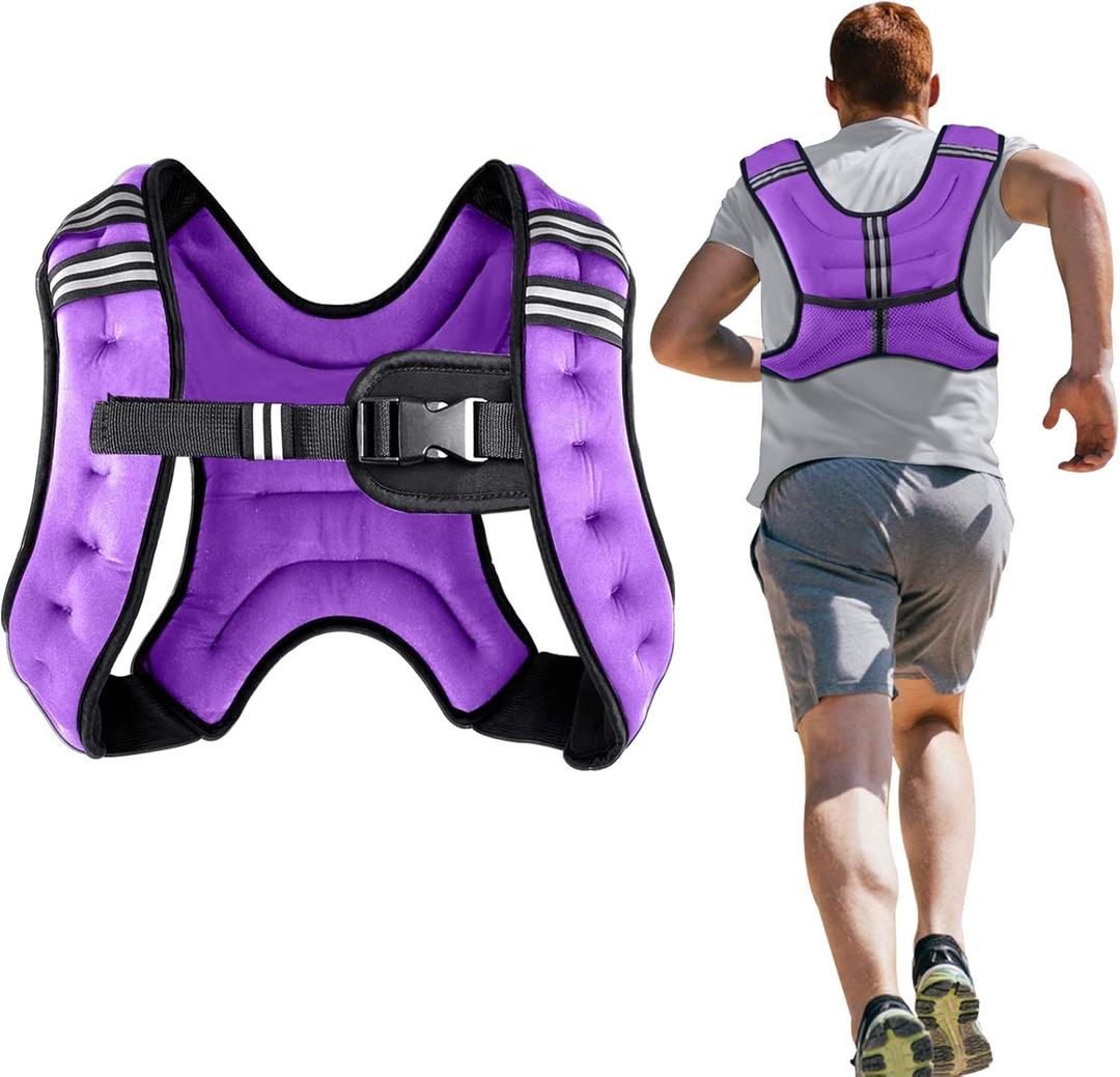Weighted Vest Weight Vest for Men Women Kids Weights Included, Body Weight Vests Adjustable for Running, Training Workout, Jogging, Walking (12 lbs, Purple)