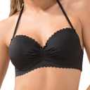 Smart & Sexy Womens Swim Secret Halter Underwire Bikini Top Supportive Bikini Top (34DD, Black Hue) M