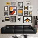 ANERZA 16 PCS Eclectic Wall Art Decor, Modern Maximalist Wall Prints for Bedroom, Bauhaus Posters for Room Aesthetic, Retro Abstract Wall Collage Kit for Living Room, Funky Dorm Gallery Home Decor (11"x14" Unframed, Orange)