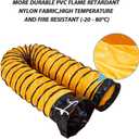 16ft Duct Hose 16IN PVC Flexible Ducting | For 16Inch Utility Blower, Ventilation Exhaust Fan, With Adjustable Rope and D-ring, Easy Install & Hang