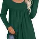 CATHY Womens Long Sleeve Casual Tunic Tops Fall Fashion 2026 Loose Fit Dressy to Wear with Leggings Winter Elastic Shirts (Green)