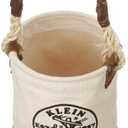 Klein Tools 5104MINI Mini Tool Bucket, All-Purpose Tool Bucket with Leather-Bottom, Nuts and Bolt Bag with Reinforced Rope Handle, Small Utility Pouch