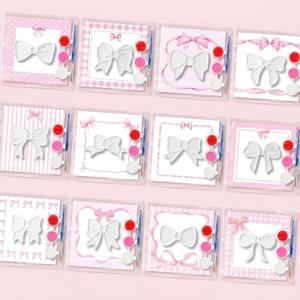 Jenaai 12 Sets Pink Bow Party Favors Ceramic Painting Kit for Kids Coloring Pink Bow Crafts DIY Painting Craft Kit Unpainted Plaster Figurines for Student School Art Activity Gifts Party Supplies