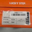 LUCKY STEP Women's Retro Fashion Sneakers Classic Casual Walking Shoes Non Slip Comfort Skate Shoes (8.5, Gold)