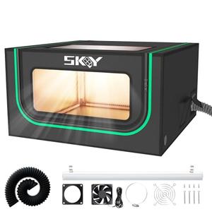 Updated Integrated Laser Engraver Enclosure with LED Light, Ventilation Kit, Cover Tent Fits for Most Laser Cutter, Insulates Against Smoke, Odor and Noise, Eye Protection, 720x720x400mm