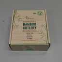 100% Bamboo Heavy Duty Disposable Cutlery [100PK:40 Fork 40 Spoon 20 Knife] Eco Friendly Natural Compostable Biodegradable Utensils | Premium Sustainable Organic alternate to Plastic & Wooden Flatware