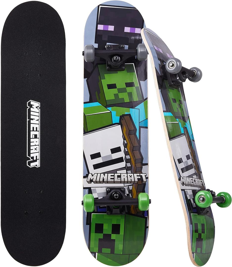 Voyager Skateboard with Printed Graphic Grip Tape - Great for Kids and Teens, Cruiser Skateboard with ABEC 5 Bearings, Durable Deck, Smooth Wheels