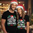 Christmas Couples Shirts Merry Christmas Couples Matching Outfits Xmas Holiday Graphic Short Sleeve Tees Top (Black, S)