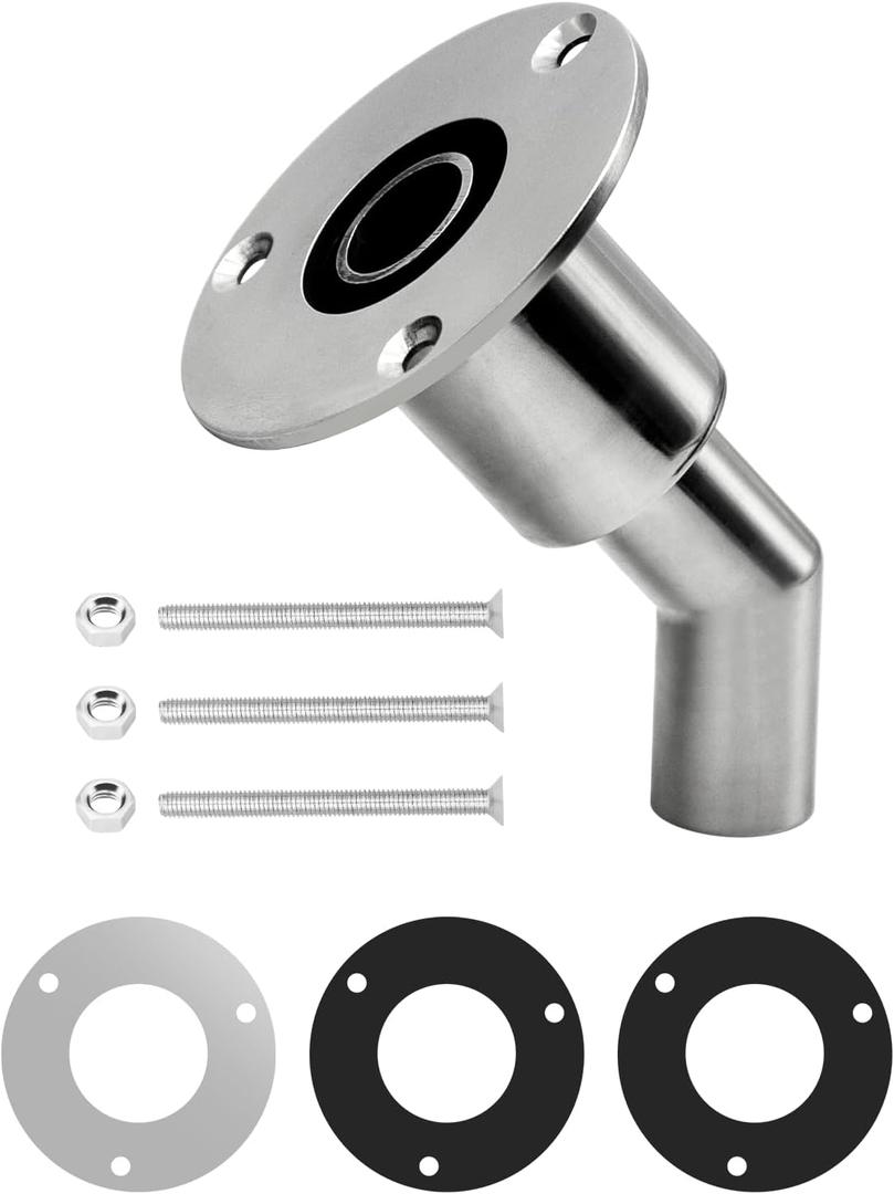 OCEANBROAD Stainless Steel 316 Thru Hull Exhaust, Fitting 24mm Hose Pipe Marine Exhaust Port for Webasto, Planar, Eberspacher, Chinese Diesel Parking heaters, with Bolts and Nuts