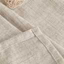 BGment Short Linen Curtains for Kitchen Cafe Window 36 Inch Long, Beige Half Window Drapes Semi Sheer Light Filtering with Rod Pocket Back Tab for Bathroom, 2 Panels, 34 x 36 Inch