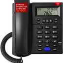 Uvital Corded Phone for Landline, Black Telephone Landline Phones, Desktop Telephone for Home/Office/Hotel with LCD Display Caller ID-Ringer Volume Hands Free, Easy-to-Use