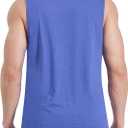 EZRUN Mens Tank Tops Quick Dry Workout Muscle Sleeveless Shirts for Summer Bodybuilding Running Fitness Training (Medium, Blue)