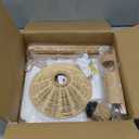 Wood Plug in Wall Sconces, Swing Arm Wall Lamp with Dimmable On Off Switch, Vintage Wall Mounted Light Fixture with Cord for Bedroom Nightstand Bedside Reading Lamp - Bulb Included (Bamboo + Natural Wood)