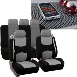 FH Group All-Purpose Built-in Seatbelt Seat Covers Full Set with Gift  Universal Fit for Cars Trucks & SUVs (Gray/Black) FB351115