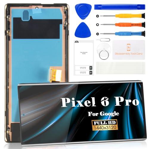 OLED for Google Pixel 6 Pro Screen Replacement for Google Pixel 6 Pro LCD Digitizer Repair Kits for Google Pixel 6 Pro GLUOG G8VOU Touch Screen Display Assembly Replacement with Frame(Black)