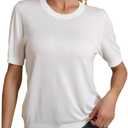 Women's Knit Sweater Top  Half Sleeve Crewneck Soft Lightweight Basic Casual Classic Fit Knitted Pullover Tee