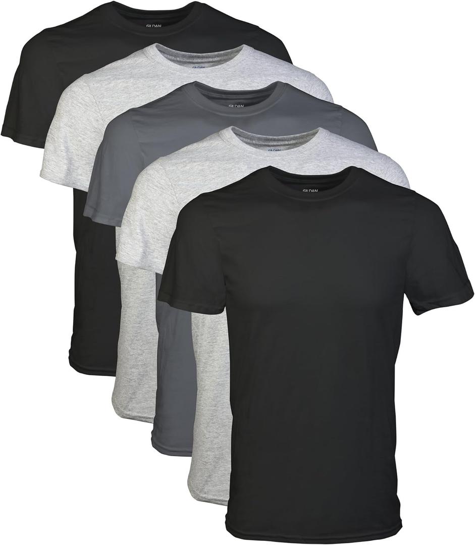 Gildan Mens Crew T-Shirts, Multipack, Style G1100 (Large, Black/Sport Grey/Charcoal (5-pack)) Gildan Mens Crew T-Shirts, Multipack, Style G1100 (Large, Black/Sport Grey/Charcoal (5-pack))