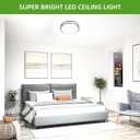 Hlite 13inch LED Flush Mount Ceiling Light, 36W 3600LM Ultra Bright, 5000K Daylight White Ceiling Light Fixture for Bedroom Kitchen Bathroom Hallway, Nickel
