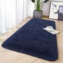 Chicrug Soft Runner Rug for Bedroom Living Room Plush Fluffy Rug 2x4 Feet, Shag Furry Runner Carpet Non Shedding for Nursery Children Kids Girls Room Home Decorative, Navy Blue
