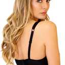 Rosme Women's Balconette Bra with Push Up Effect Plus Size Sexy Lace Demi Half Cup Bra Underwired Low Cut Mesh Bras Grand (Black) 36DD